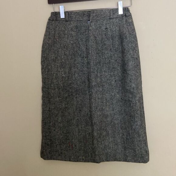 Vintage Women's Button Front Pencil Skirt Gray Tweed XS Preppy Business Casual - Picture 3 of 8